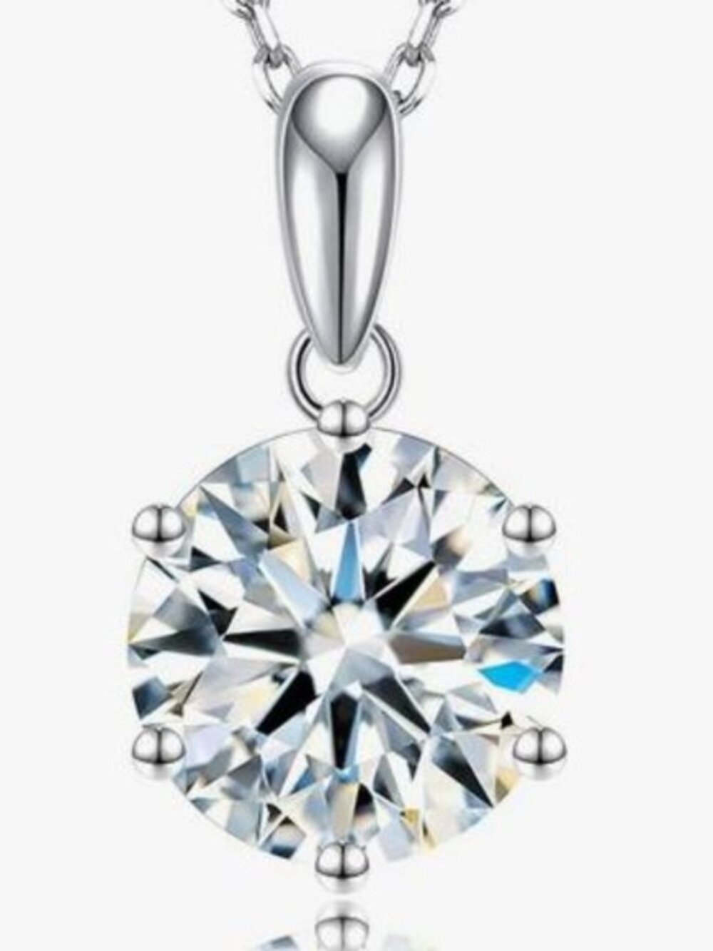 #Certified 5ct. t.w. Moissanite Diamond Solitaire Necklace NEW